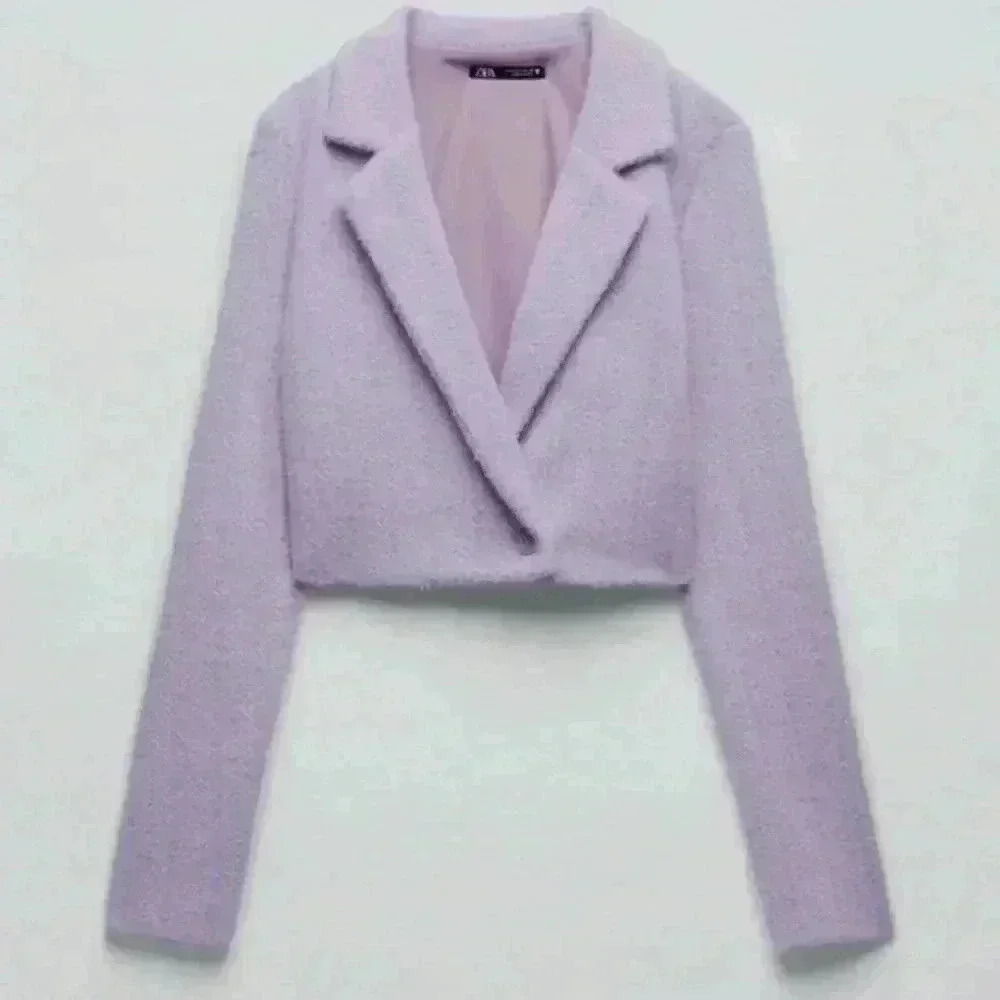 Zara Faux Furry Cropped Blazer